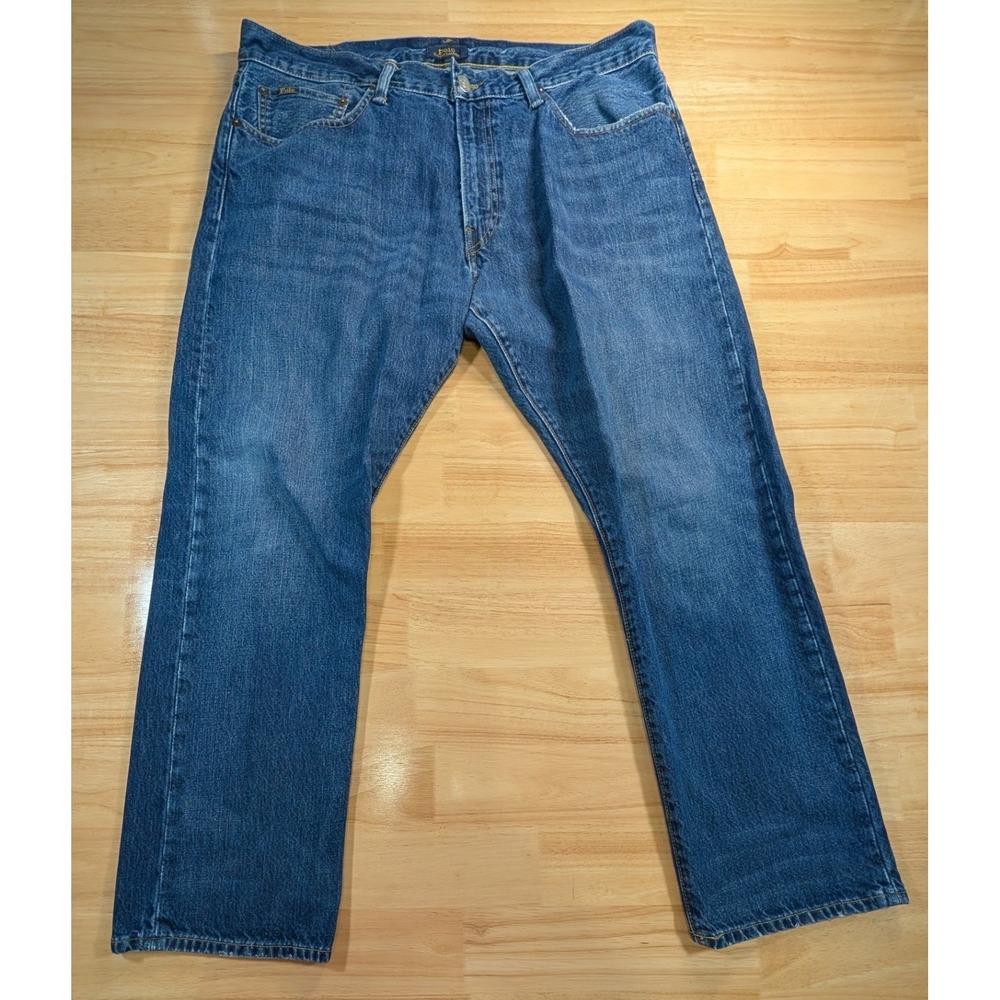 Polo Ralph Lauren Mens 36x30 Medium Wash Blue Straight Leg Cotton Jeans 1118